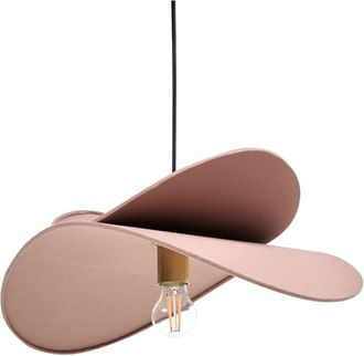 Beliani Beliani - Modern Pendant Hanging Light Lamp Lighting Linen Fabric Shade Open Bulb Brown Mascota