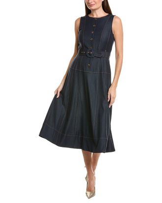 Tahari by ASL Tahari Asl Denim Sleeveless Midi Dress
