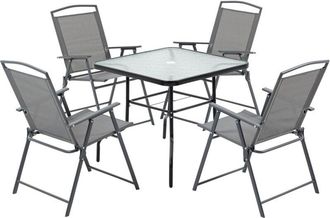 OUTSUNNY Set da Giardino 5 Pezzi con Tavolo e 4 Sedie Pieghevoli