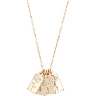 Set & Stones Tawney Birth Flower Necklace in Gold /4 Charms at Nordstrom