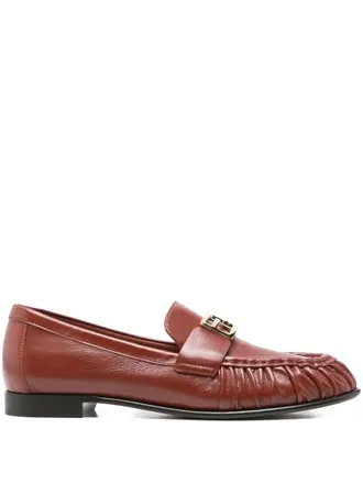 Fendi baguette leather loafers - women - Calf Leather/Lambskin/Lambskin - 37.5 - Red