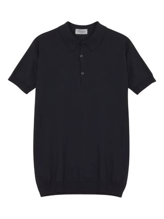 John Smedley cotton polo shirt - men - Cotton - M - Blue