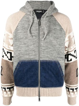 Dsquared2 Intarsia hoodie - Grijs