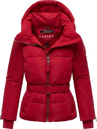 Marikoo dames gewatteerde jas Aleyna met tailleceintuur & magneetsluitingen