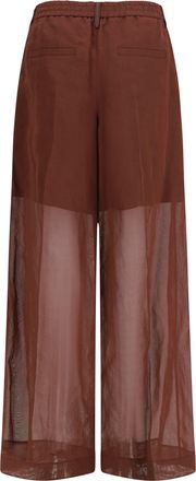 Brunello Cucinelli Womens Sartorial Track Pants Mulberry Cotton Trousers