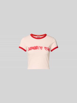 Kenzo Cropped T-Shirt aus reiner Baumwolle in Hellrosa, Gr&ouml;&szlig;e L