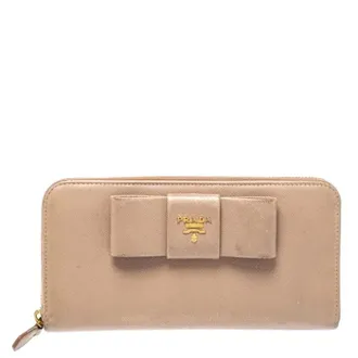 Prada Pre-owned Wallets, female, Beige, Size: ONE SIZE Pre-owned Leather wallets