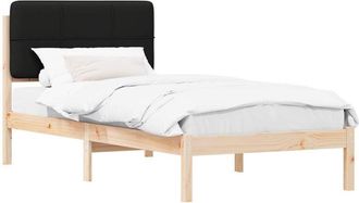 vidaXL Estructura De Cama Con Cabecera Tapizada Negro 90 X 200 Cm Vidaxl