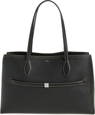 Toteme Lounge Belted Leather Tote in Black at Nordstrom