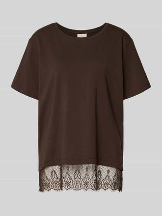Freequent T-Shirt mit Spitze Modell SURE in Dunkelbraun, Gr&ouml;&szlig;e XXL