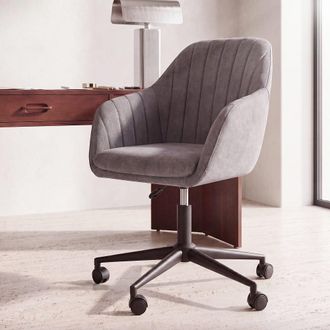 Maisons du monde Silla de escritorio con ruedas gris oscuro