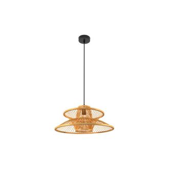 Fabrilamp Fabrilamp - L&aacute;mpara De Techo Colgante Bambu Bento Negro/natural 1xe27 50d