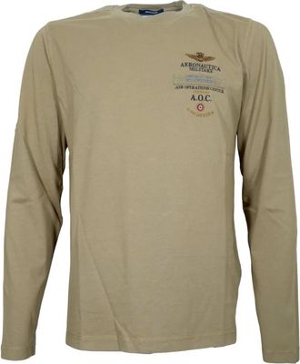 Aeronautica Tops, Heren, Groen, L, Katoen, Ts 2470Uj 00705 Long Sleeve T-Shirt