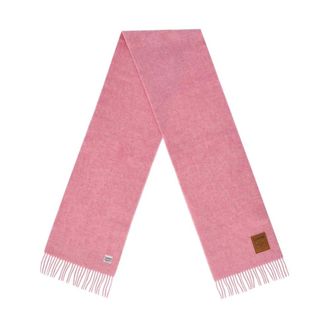 Ganni Winter Scarves, female, Pink, Size: ONE SIZE Double Face Wool Solid Scarf