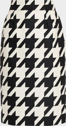 LaQuan Smith Houndstooth Pencil Skirt