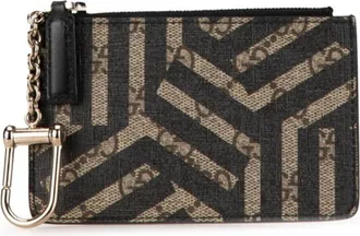 Gucci Black Khaki Pvc Leather Coin Purse/Coin Case (Pre-Owned)