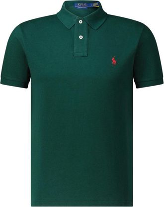 Polo Ralph Lauren Tops, Heren, Groen, 2Xl, Katoen, Custom Slim-Fit Poloshirt