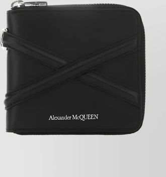 Alexander McQueen engraved logo zip wallet