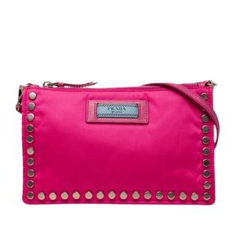 Prada Pre-owned Etiquette Crossbody Bag - Dames - Pre-owned - Roze - Maat: ONE Size Leer