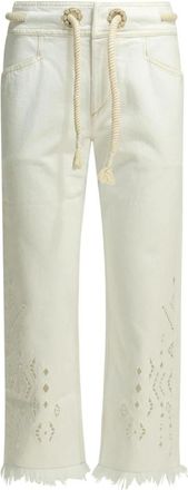 Isabel Marant Alison Straight Leg Jeans - Dames - Cropped Jeans - Wit - XS - Katoen - Jeans