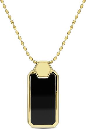 Delmar Onyx Geometric Dog Tag Pendant Necklace in Black at Nordstrom Rack