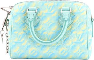 Louis Vuitton Blue Stardust Monogram Empreinte Leather Speedy Bandouliere 20 (Authentic Pre-Loved)