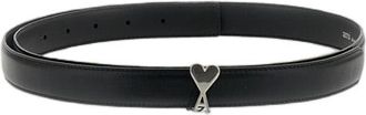 Ami Black Ami De Coeur Leather Belt