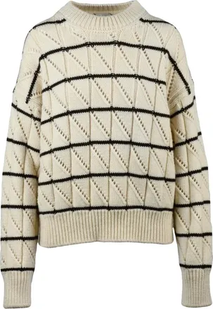 Alysi Truien & Vesten, Dames, Veelkleurig, S, Wol, Gebreide trui met ronde hals