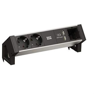Bachmann Desk 2 Base M&uacute;ltiple 0,2 M 2 Salidas Ac Interior Negro, Gris