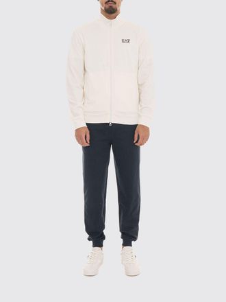 Emporio Armani Tuta in cotone bicolor con logo