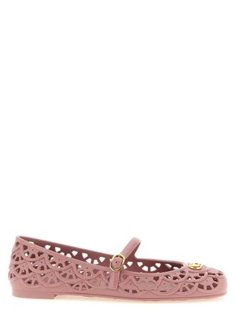 Valentino Garavani Pink Perforated Ondette Ballet Flats