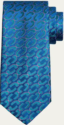Charvet Mens Snorkel-Pattern Silk Tie