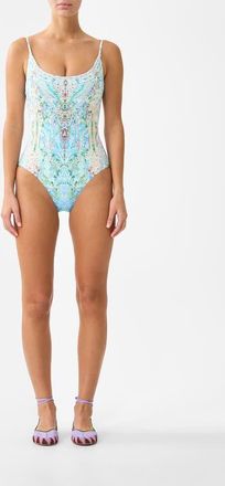Camilla Scoop Neck One Piece W Scoop Back in Midsummer Mosaics at Nordstrom, Size Xx-Large Au