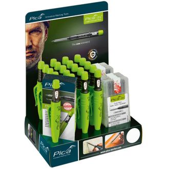 Pica Espositore Pica-dry 3030 Contenuto: 20 Marcatori Professionali + 10 Blister di Piombo di Ricambio 4030