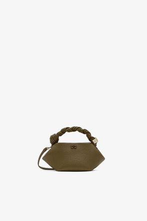 Ganni Green Mini Bou Bag in Grained