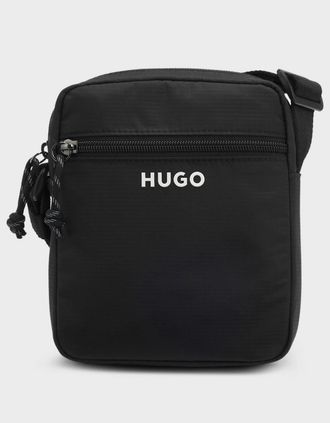 HUGO BOSS Mens HUGO Everett Mens Crossbody Bag with Contrast Logo - Black 001 - Size: ONE size