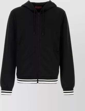 Gucci jersey sweatshirt with hood and pockets