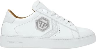 Philipp Plein Hexagon Lage Sneakers - unisex - Sneakers - Wit - 47 EU - Leer - Schoenen