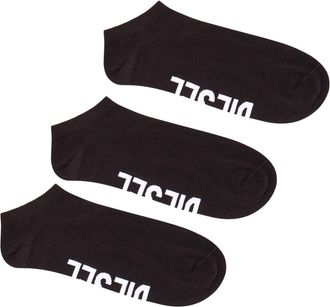 Diesel 3-pack low-cut logo instep socks - Socks - Man - Black