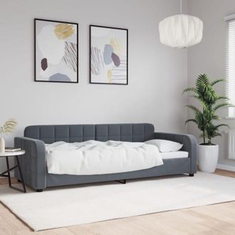 vidaXL vidaXL Letto da Giorno Grigio Scuro 80x200 cm in Velluto