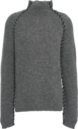 Thom Krom High Collar Sweater With Decorative Stitching