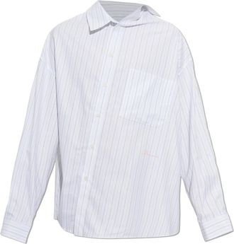 Jacquemus Gestreepte Katoenen Shirt - Heren - Casual Overhemden - Blauw - M - Katoen - Overhemden
