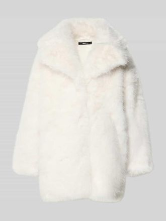 Gina Tricot Mantel aus Kunstfell mit Reverskragen in Weiss, Gr&ouml;&szlig;e XL