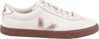 Veja White Platine Metallic Accent Sneakers