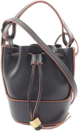 Loewe Pre-owned Bucket Bags, female, Black, Size: ONE SIZE Pre-owned Balloon Bag Nano 2way Leather Shoulder Bag