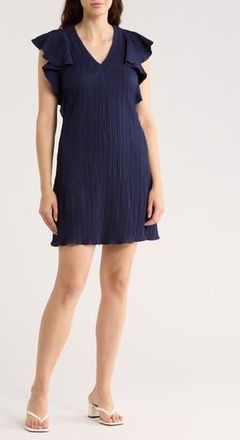 Sandra Darren V-Neck A-Line Dress in Navy at Nordstrom Rack, Size X-Large