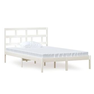 Berkfield Home Bed Frame White Solid Wood Pine 120x200 cm | Size: Small Double