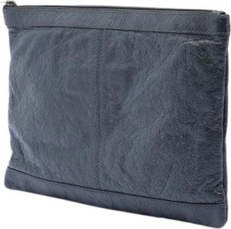 Balenciaga Pre-owned Lambskin Clutch - Dames - Vintage Clutch - Zwart - ONE Size - Leer - Vintage