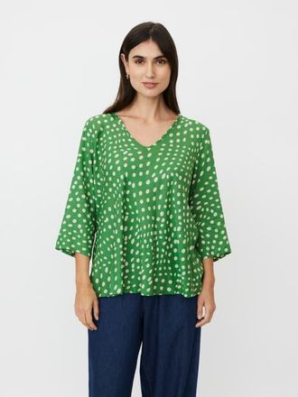 Masai MaKatacia V-Neck Polka Dot Blouse in Mint Green at Nordstrom, Size X-Small