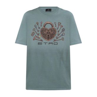 Etro Dames, Tops, Blauw, Maat: S Katoen